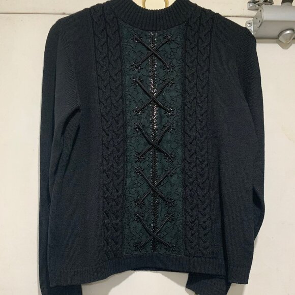 VINTAGE MAGNOLIA KNIT BEADED WOOL SWEATERS SIZE L - Picture 6 of 8